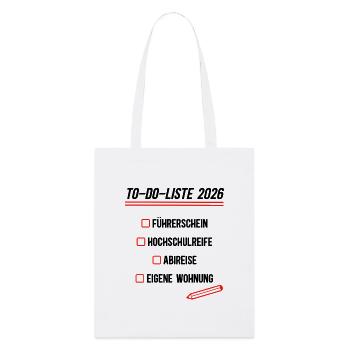Liste des choses à faire : Qualification d’entrée à l’enseignement supérieur 2026 Réussi l’Abitur - Tote bag bio Stanley/Stella - blanc - Devant