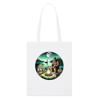 Vaisseau spatial extraterrestre Bigfoot, OVNI Sasquatch Believers - Tote bag bio Stanley/Stella - blanc - Devant