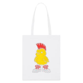 Poulet punk avec crête rouge - Tote bag bio Stanley/Stella - blanc - Devant