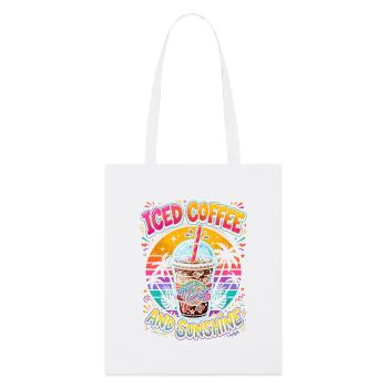 Iced Coffee and Sunshine - Stanley/Stella Organic Tote Bag - white - Front