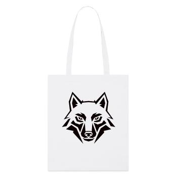 Geometrischer Wolf Kopf – Tribal Tier - Stanley/Stella Bio-Stoffbeutel - Weiß - Vorne