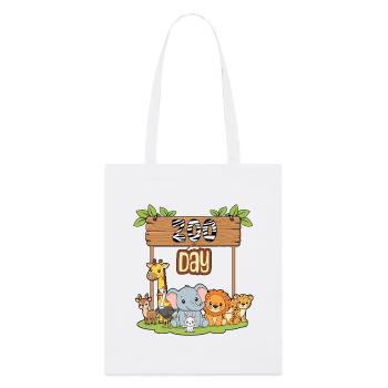 Zoo Day Animals Zoo Party Jungle Zoo Birthday - Stanley/Stella Organic Tote Bag - white - Front