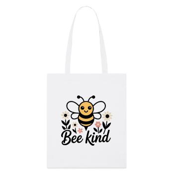 Abeille mignonne avec des fleurs – Motif printanier Bee Kind - Tote bag bio Stanley/Stella - blanc - Devant