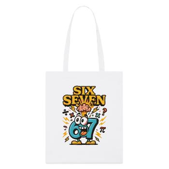 Six Seven 67 Italian Brainrot Nerd Humour Drôle - Tote bag bio Stanley/Stella - blanc - Devant