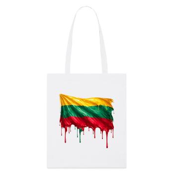 Litauische Flagge bunte Farbe - Stanley/Stella Bio-Stoffbeutel - Weiß - Vorne