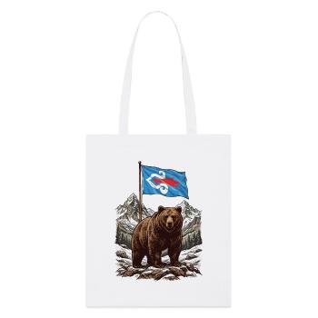 Ours du drapeau aïnou - Tote bag bio Stanley/Stella - blanc - Devant