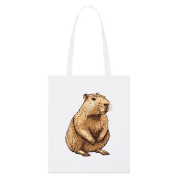 Capybara Portrait - Stanley/Stella Bio-Stoffbeutel - Weiß - Vorne
