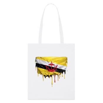Brunei Flaggen Tropfenkunst - Stanley/Stella Bio-Stoffbeutel - Weiß - Vorne