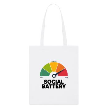 Social Low Battery - Stanley/Stella Organic Tote Bag - white - Front