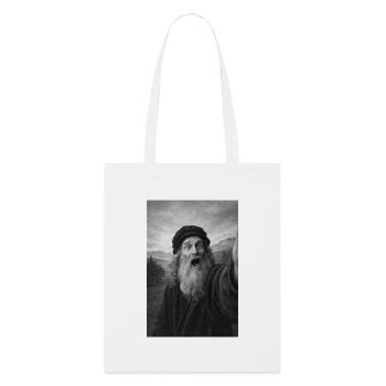 Leonardo Da Vinci Selbstporträt - Stanley/Stella Bio-Stoffbeutel - Weiß - Vorne