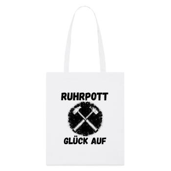 Hammerkreuz im Kreis – Grunge Stil - Stanley/Stella Bio-Stoffbeutel - Weiß - Vorne
