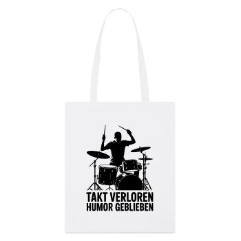 Drums - Takt verloren Humor geblieben Drummer - Stanley/Stella Bio-Stoffbeutel - Weiß - Vorne