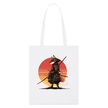Samurai-Fuchs bei Sonnenuntergang - Stanley/Stella Bio-Stoffbeutel - Weiß - Vorne