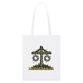 Litha Pagan Summer Solstice Midsummer Midsommar - Stanley/Stella Organic Tote Bag - white - Front