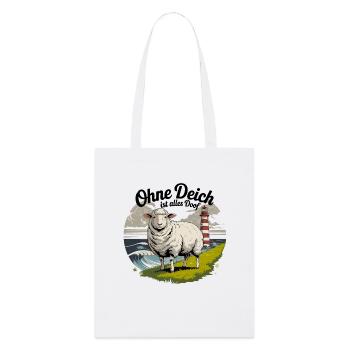  Ohne Deich Ist Alles Doof Nordsee Deich Schaf Mit - Stanley/Stella Bio-Stoffbeutel - Weiß - Vorne