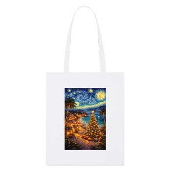 Noël dans la nuit étoilée d’été - Tote bag bio Stanley/Stella - blanc - Devant