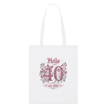 Hello 40 Leopard Pink Edition - Stanley/Stella Bio-Stoffbeutel - Weiß - Vorne