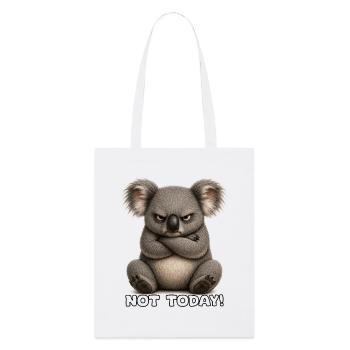 Grummeliger Koala – Not Today - Stanley/Stella Bio-Stoffbeutel - Weiß - Vorne