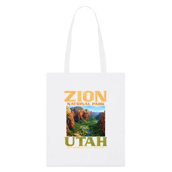 Parc national de Zion, fondé en 1919, Utah - Tote bag bio Stanley/Stella - blanc - Devant