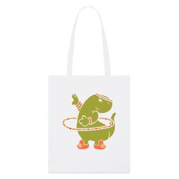 Hula Hup Hiller Hullern Huller Hoop Dino T Rex - Stanley/Stella Bio-Stoffbeutel - Weiß - Vorne