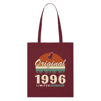 1996 Vintage Retro Birthday Gift - Stanley/Stella Organic Tote Bag - burgundy - Front