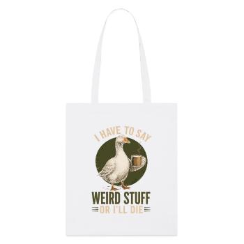 Quatsch-Ente mit Kaffee - Stanley/Stella Bio-Stoffbeutel - Weiß - Vorne