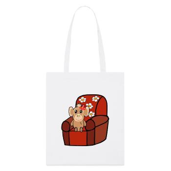 Mignons Enfants Singes - Tote bag bio Stanley/Stella - blanc - Devant
