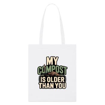Mon compost est plus ancien | Humour de jardin - Tote bag bio Stanley/Stella - blanc - Devant