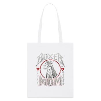 Boxer Mom im Metal Stil - Stanley/Stella Bio-Stoffbeutel - Weiß - Vorne