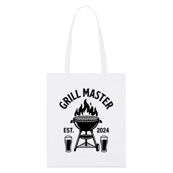 GRILL MASTER EST 2024 Grillmeister - Stanley/Stella Bio-Stoffbeutel - Weiß - Vorne