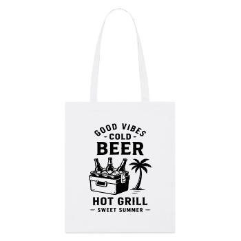 COLD BEER HOT GRILL SWEET SUMMER - Stanley/Stella Bio-Stoffbeutel - Weiß - Vorne