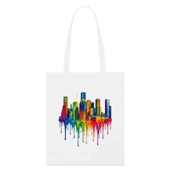 Houston, Texas – Tropfende Farbe - Stanley/Stella Bio-Stoffbeutel - Weiß - Vorne