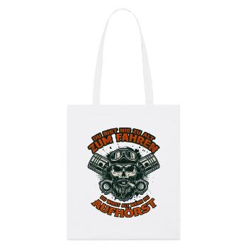 Biker Totenkopf Nie Zu Alt Zum Fahren - Stanley/Stella Bio-Stoffbeutel - Weiß - Vorne