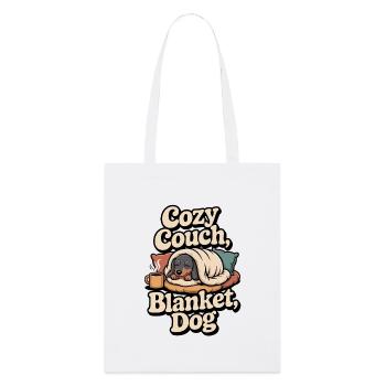 Cuddly Dachshund - Stanley/Stella Organic Tote Bag - white - Front
