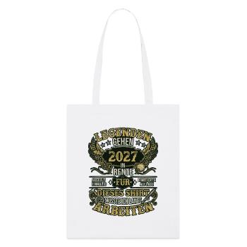 Rente 2027 Legende Ruhestand Retro Geschenk - Stanley/Stella Bio-Stoffbeutel - Weiß - Vorne