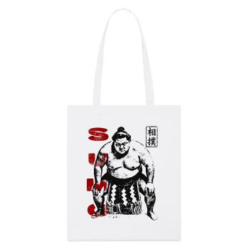 Traditioneller Sumo Ringer - Stanley/Stella Bio-Stoffbeutel - Weiß - Vorne