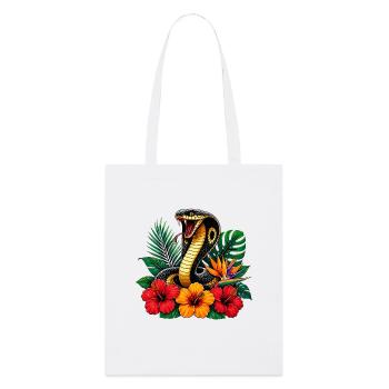 Serpent dans le parc des fleurs tropicales - Tote bag bio Stanley/Stella - blanc - Devant