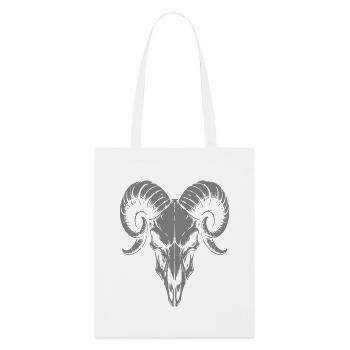 Schädel mit Hörner Widder Totenkopf - Stanley/Stella Bio-Stoffbeutel - Weiß - Vorne