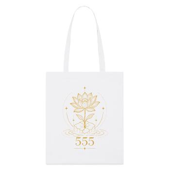 555 Lotus Transformation - Stanley/Stella Organic Tote Bag - white - Front