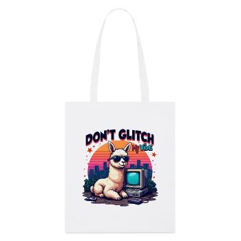 Don't Glitch my Vibe - Retro Gaming Alpaka - Stanley/Stella Bio-Stoffbeutel - Weiß - Vorne