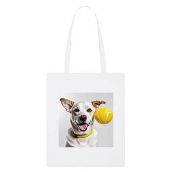 Funny Dog - Tennis Sport - Stanley/Stella Organic Tote Bag - white - Front