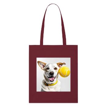 Funny Dog - Tennis Sport - Stanley/Stella Organic Tote Bag - burgundy - Front