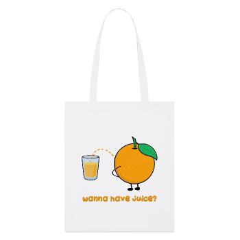 Orangensaft Lustig - Stanley/Stella Bio-Stoffbeutel - Weiß - Vorne