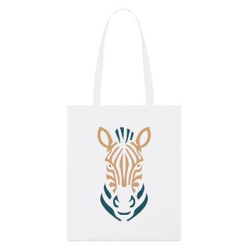 Zebra Head Neon Lines - Stanley/Stella Organic Tote Bag - white - Front