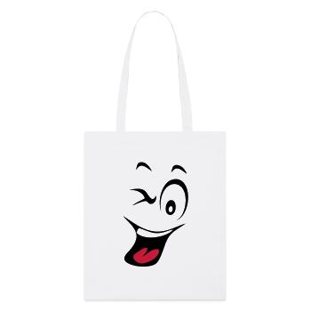laughing smiley humeur1 - Stanley/Stella Organic Tote Bag - white - Front