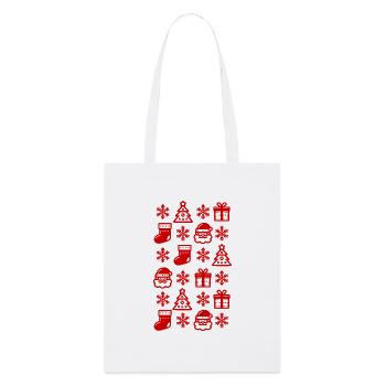 Motif d’icônes de Noël - Tote bag bio Stanley/Stella - blanc - Devant