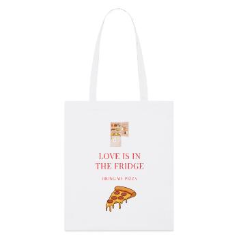 Pizza Love Fridge Motif Valentine's Day - Stanley/Stella Organic Tote Bag - white - Front