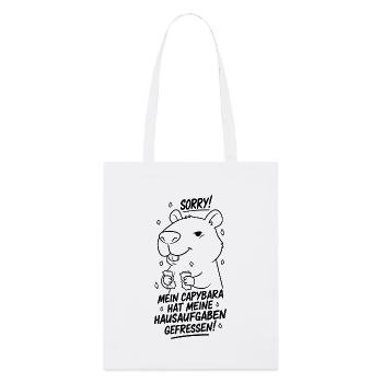 Sorry! Capybara hat meine Hausaufgaben gefressen - Stanley/Stella Bio-Stoffbeutel - Weiß - Vorne