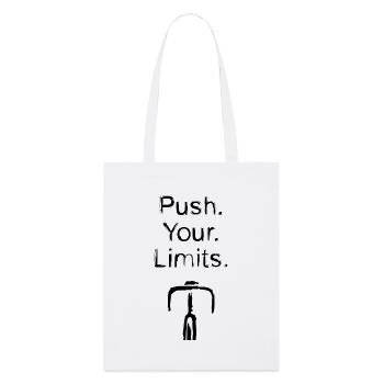 Push Your Limits Rennrad Spruch – Fahrrad T-Shirt - Stanley/Stella Bio-Stoffbeutel - Weiß - Vorne