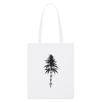 Cannabis plant stylized black silhouette - Stanley/Stella Organic Tote Bag - white - Front